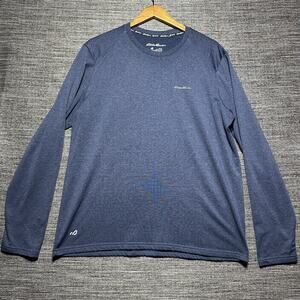 Eddie Bauer Sweatshirt Men's Size L Blue Pullover Long Sleeve Freedry Soft